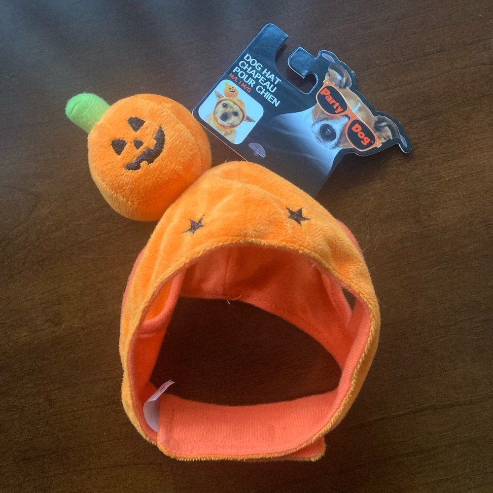 Pet dog halloween pumpkin hat